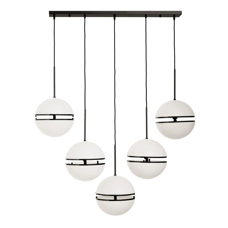 Reid Linear 5 Sphere Ceiling Light-Wrenford & Co.-Black-nirohome