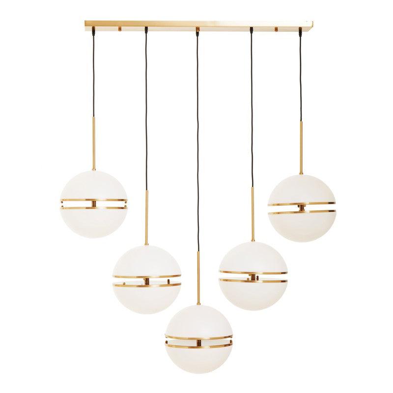 Reid Linear 5 Sphere Ceiling Light-Wrenford & Co.-Gold-nirohome
