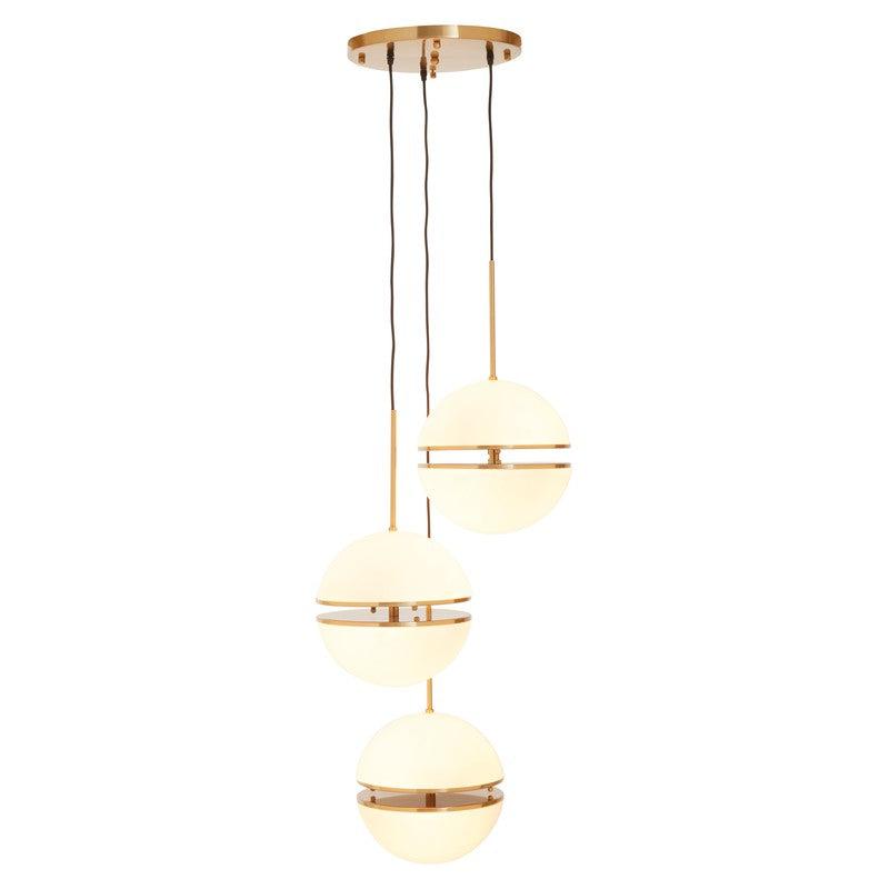 Reid Triple Sphere Pendant Light-Wrenford & Co.-Brass-nirohome