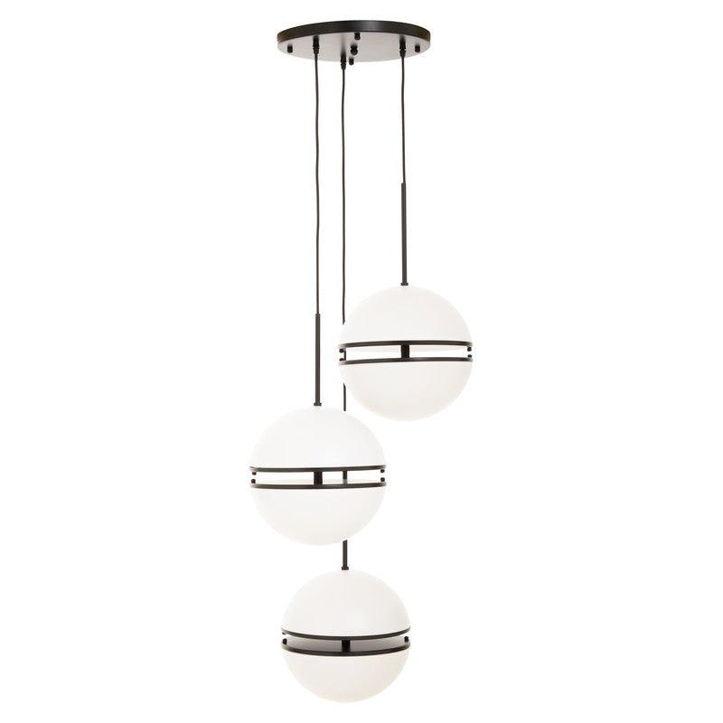 Reid Triple Sphere Pendant Light-Wrenford & Co.-Matt Black-nirohome
