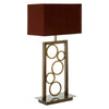 Rhodes Circular Design Table Lamp With Maroon Shade-Niro Home-nirohome