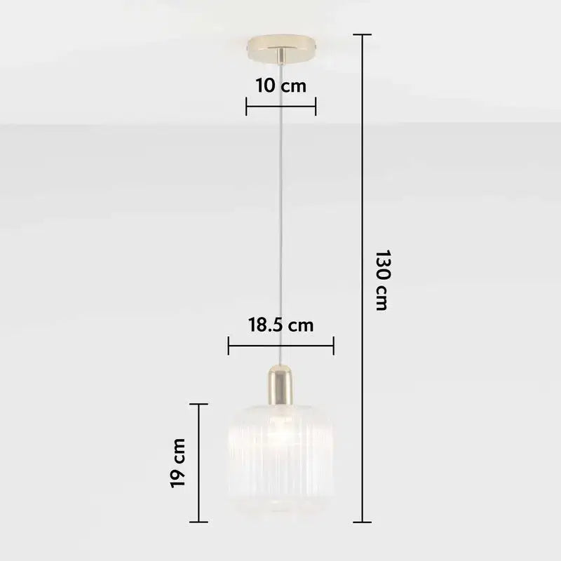 Ribbed Clear Glass shade Pendant-Houseof.-nirohome