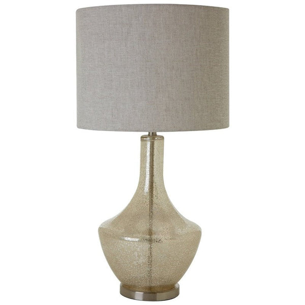 Riddle Glass Urn Shaped Table Lamp With Fabric Shade