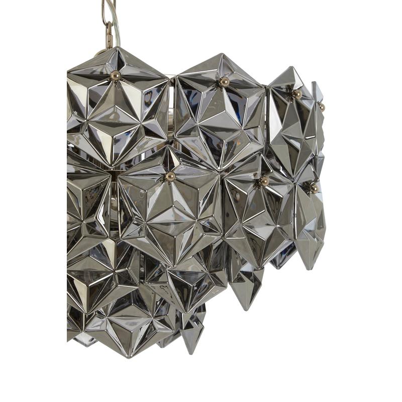 Riley Geometric Smoked Grey Glass Pendant Light-Niro Home-nirohome