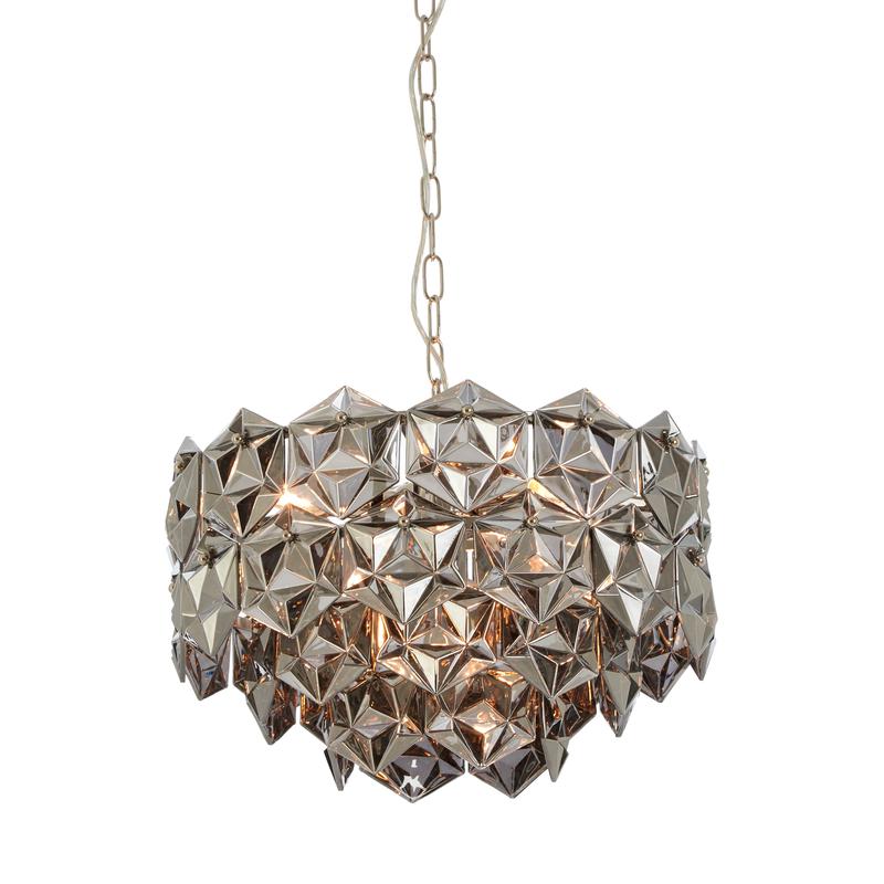 Riley Geometric Smoked Grey Glass Pendant Light-Niro Home-nirohome