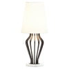 Rollins Black Iron Frame Table Lamp With Marble Base & Fabric Shade-Niro Home-nirohome