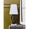 Rollins Black Iron Frame Table Lamp With Marble Base & Fabric Shade-Niro Home-nirohome