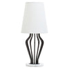 Rollins Black Iron Frame Table Lamp With Marble Base & Fabric Shade-Wrenford & Co.-nirohome