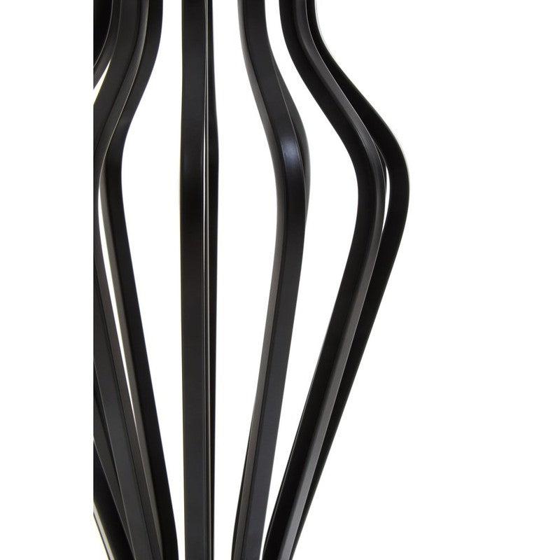Rollins Black Iron Frame Table Lamp With Marble Base & Fabric Shade-Wrenford & Co.-nirohome