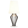 Rollins Black Iron Frame Table Lamp With Marble Base & Fabric Shade-Wrenford & Co.-nirohome