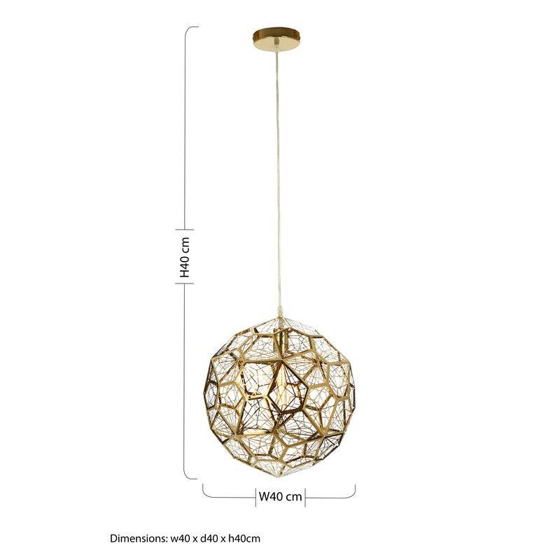 Roth Gold Geometric Pendant Light-Wrenford & Co.-nirohome