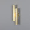 Royce Modern Reeded Brass Double Wall Light-Mullan Lighting-Antique Brass-nirohome