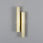 Royce Modern Reeded Brass Double Wall Light-Mullan Lighting-Polished Brass-nirohome