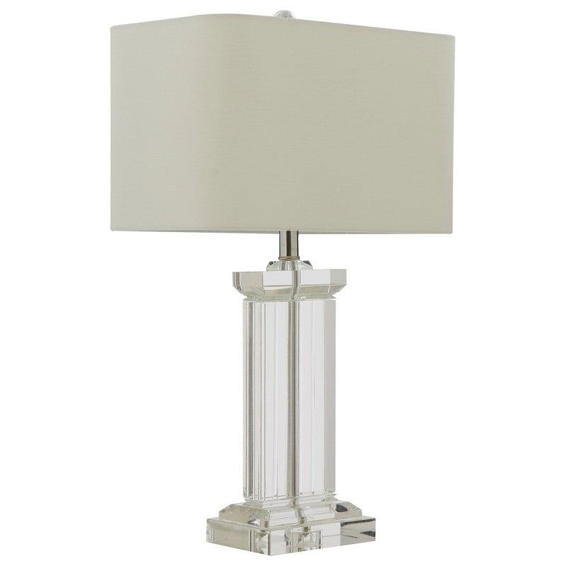 Rubio Crystal Pillar Table Lamp With Fabric Shade-Niro Home-nirohome