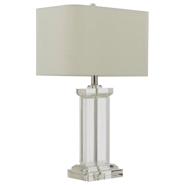 Rubio Crystal Pillar Table Lamp With Fabric Shade