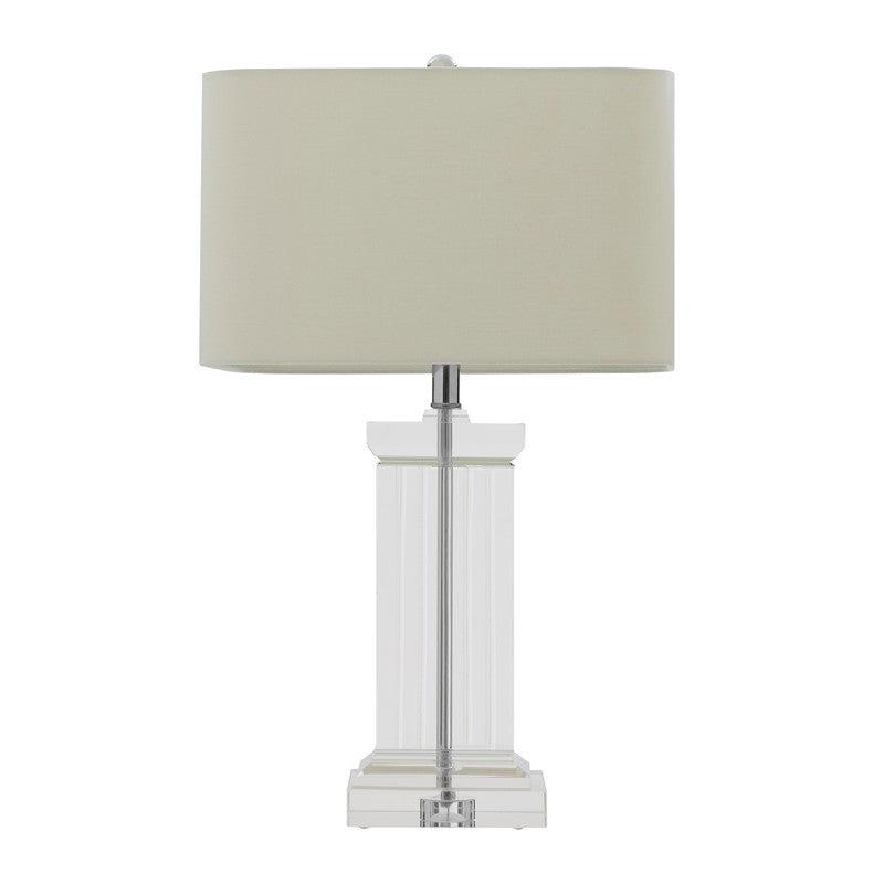 Rubio Crystal Pillar Table Lamp With Fabric Shade-Niro Home-nirohome