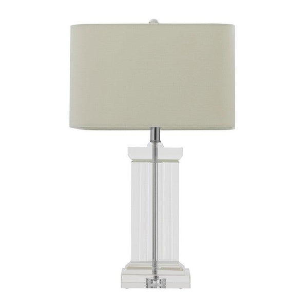 Rubio Crystal Pillar Table Lamp With Fabric Shade