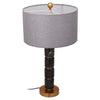 Sampson Marble Column Table Lamp With Gold Stem & Fabric Shade-Niro Home-nirohome