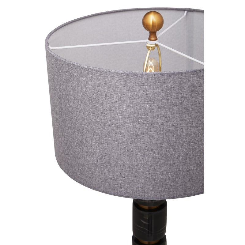 Sampson Marble Column Table Lamp With Gold Stem & Fabric Shade-Niro Home-nirohome