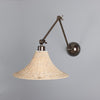Savannah Adjustable Arm Wall Light with Large Bell Shaped Rattan Shade-Mullan Lighting-Antique Brass-nirohome