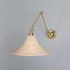 Savannah Adjustable Arm Wall Light with Large Bell Shaped Rattan Shade-Mullan Lighting-Polished Brass-nirohome