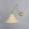 Savannah Adjustable Arm Wall Light with Large Bell Shaped Rattan Shade-Mullan Lighting-Satin Brass-nirohome