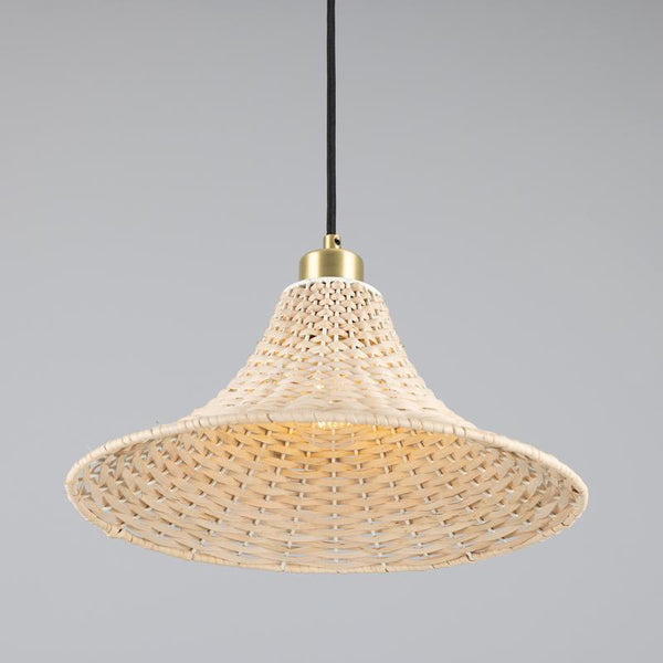 Savannah Large Bell Shaped Rattan Pendant Light 34.5cm