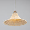 Savannah Large Bell Shaped Rattan Pendant Light 34.5cm-Mullan Lighting-Antique Brass-100cm-nirohome