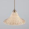 Savannah Large Bell Shaped Rattan Pendant Light 34.5cm-Mullan Lighting-Antique Brass-100cm-nirohome
