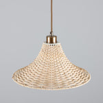 Savannah Large Bell Shaped Rattan Pendant Light 34.5cm-Mullan Lighting-Antique Brass-100cm-nirohome