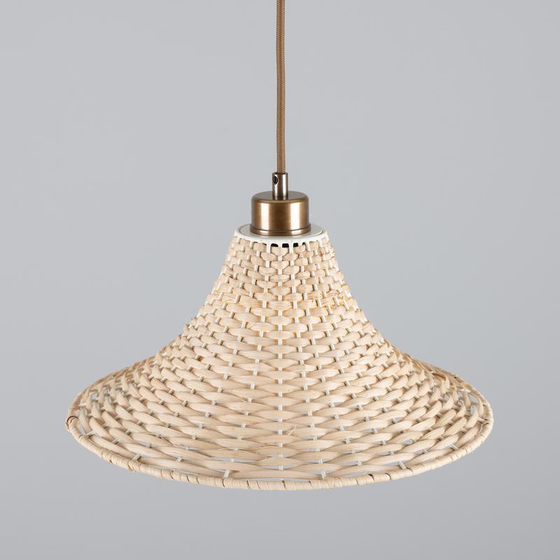 Savannah Large Bell Shaped Rattan Pendant Light 34.5cm-Mullan Lighting-Antique Brass-100cm-nirohome