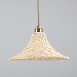 Savannah Large Bell Shaped Rattan Pendant Light 34.5cm-Mullan Lighting-Antique Brass-100cm-nirohome