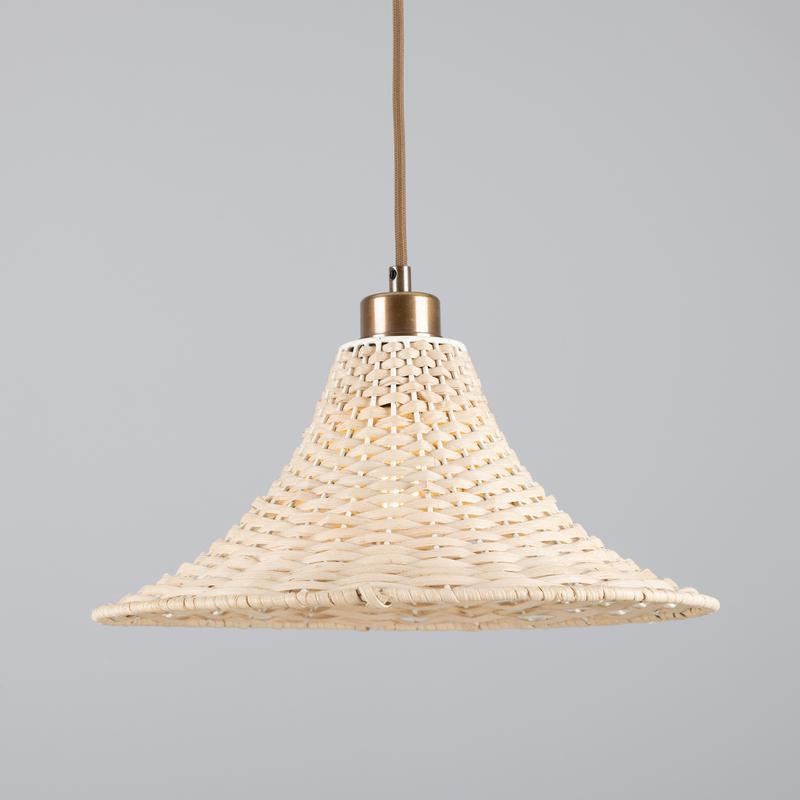 Savannah Large Bell Shaped Rattan Pendant Light 34.5cm-Mullan Lighting-Antique Brass-100cm-nirohome