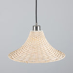 Savannah Large Bell Shaped Rattan Pendant Light 34.5cm-Mullan Lighting-Antique Silver-100cm-nirohome