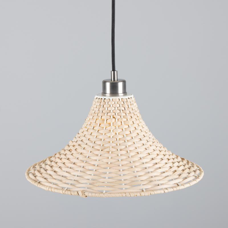 Savannah Large Bell Shaped Rattan Pendant Light 34.5cm-Mullan Lighting-Antique Silver-100cm-nirohome