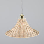 Savannah Large Bell Shaped Rattan Pendant Light 34.5cm-Mullan Lighting-Polished Brass-100cm-nirohome