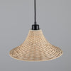 Savannah Large Bell Shaped Rattan Pendant Light 34.5cm-Mullan Lighting-Powder Coated Matt Black-100cm-nirohome