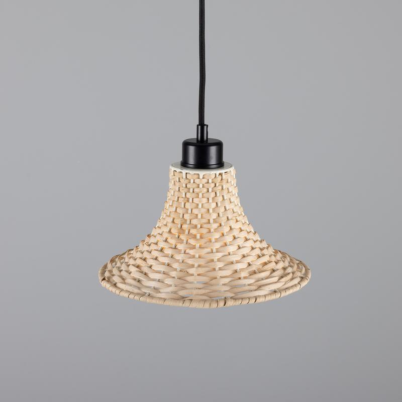 Savannah Small Bell Shaped Rattan Pendant Light 24cm-Mullan Lighting-Antique Brass-100cm-nirohome