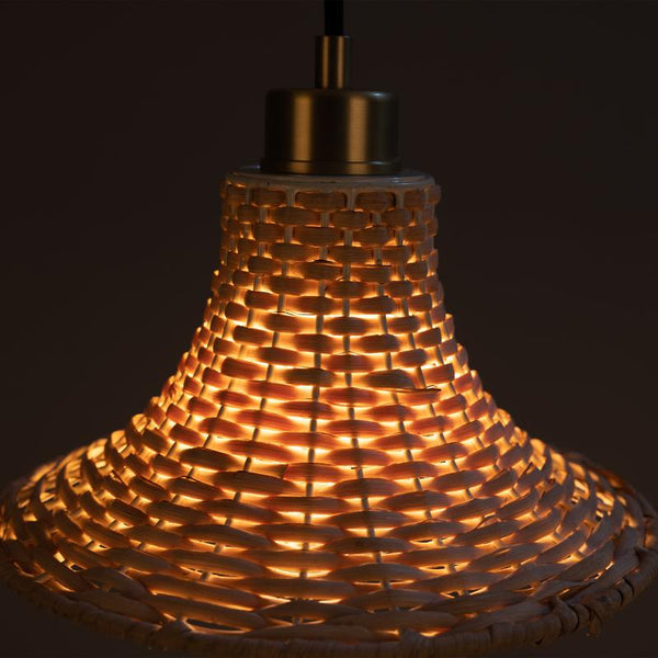 Savannah Small Bell Shaped Rattan Pendant Light 24cm