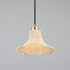 Savannah Small Bell Shaped Rattan Pendant Light 24cm-Mullan Lighting-Antique Brass-100cm-nirohome