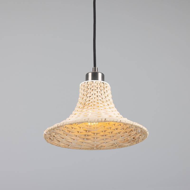 Savannah Small Bell Shaped Rattan Pendant Light 24cm-Mullan Lighting-Antique Brass-100cm-nirohome