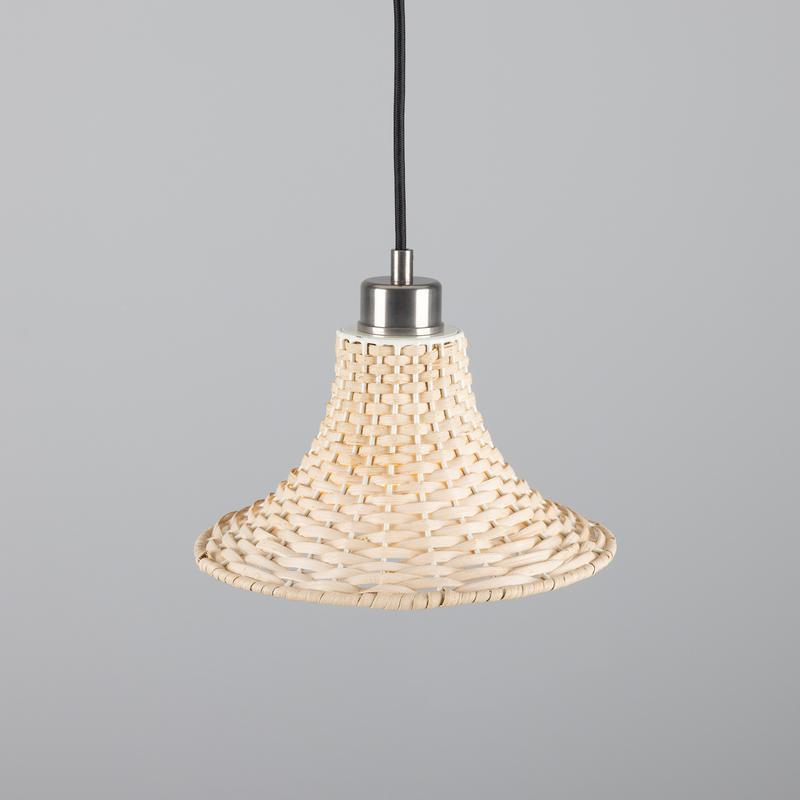 Savannah Small Bell Shaped Rattan Pendant Light 24cm-Mullan Lighting-Antique Brass-100cm-nirohome