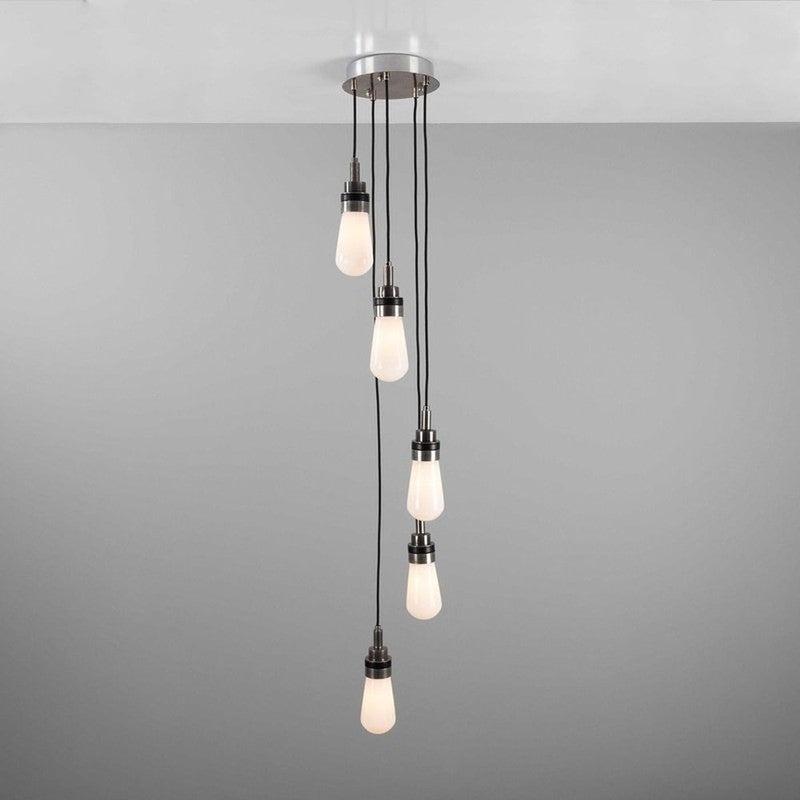 Seoul Cluster Chandelier-Mullan Lighting-Antique Brass-Clear Teardrop-nirohome