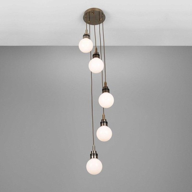 Seoul Cluster Chandelier-Mullan Lighting-Antique Brass-Clear Teardrop-nirohome