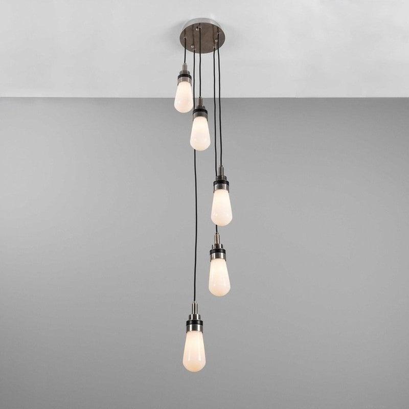 Seoul Cluster Chandelier-Mullan Lighting-Antique Brass-Clear Teardrop-nirohome