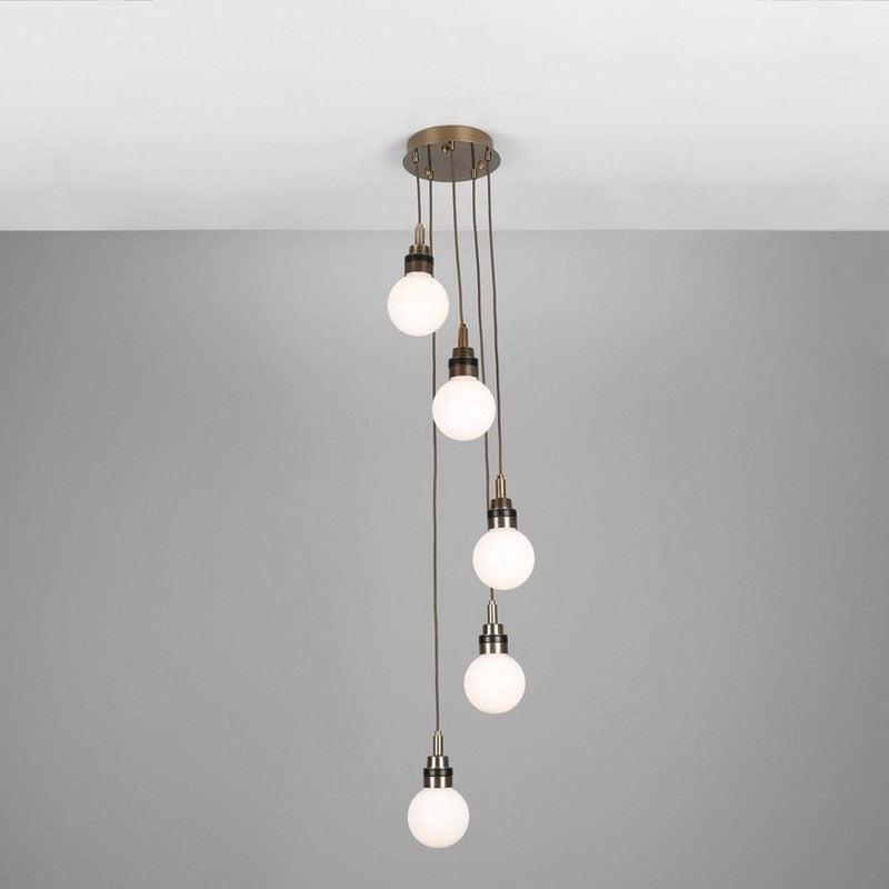 Seoul Cluster Chandelier-Mullan Lighting-Antique Brass-Clear Teardrop-nirohome