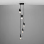 Seoul Cluster Chandelier-Mullan Lighting-Powder Coated Matt Black-Clear Globe-nirohome