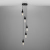 Seoul Cluster Chandelier-Mullan Lighting-Powder Coated Matt Black-Clear Teardrop-nirohome