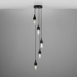 Seoul Cluster Chandelier-Mullan Lighting-Powder Coated Matt Black-Clear Teardrop-nirohome