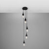 Seoul Cluster Chandelier-Mullan Lighting-Powder Coated Matt Black-Clear Tube-nirohome